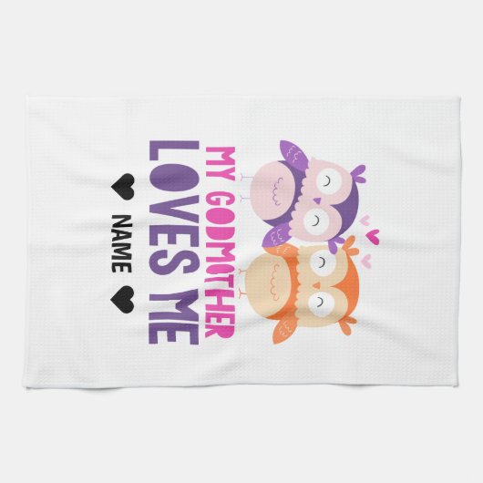 Mijn Godmoeder houdt van me. Theedoek (Horizontaal)