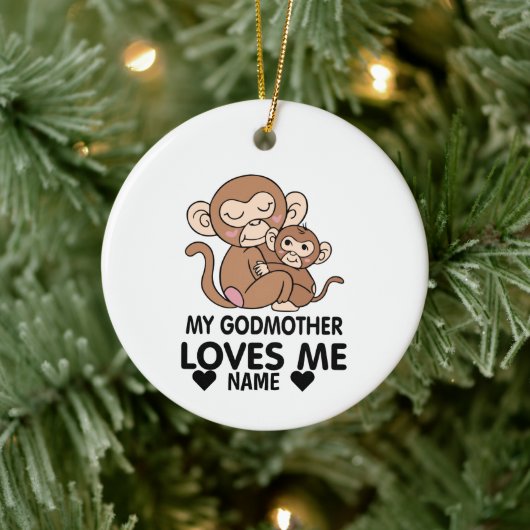 Mijn godmoeder houdt van mij keramisch ornament (Boom)