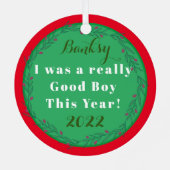 Mijn goede hond met kerstmis metalen ornament (Achterkant)