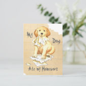 Mijn Golden Ate Mijn thuiswerk Briefkaart (Staand voorkant)