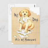 Mijn Golden Ate Mijn thuiswerk Briefkaart (Voorkant / Achterkant)