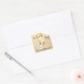 Mijn Golden Ate Mijn thuiswerk Vierkante Sticker (Envelop)