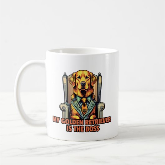 Mijn Golden Retriever is de baas Koffiemok (Links)