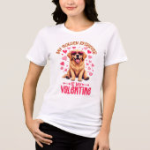 Mijn Golden Retriever is mijn Valentijn hondenlief Tri-Blend Shirt (Voorkant)