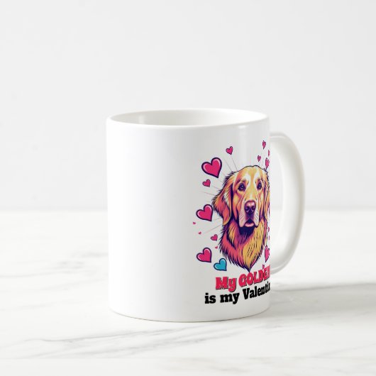 Mijn Golden Retriever is mijn Valentijn Schattige  Koffiemok (Voorkant rechts)