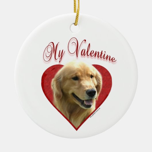 Mijn Golden Retriever Valentijn Keramisch Ornament (Voorkant)