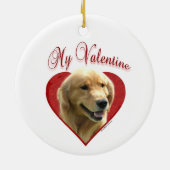 Mijn Golden Retriever Valentijn Keramisch Ornament (Achterkant)