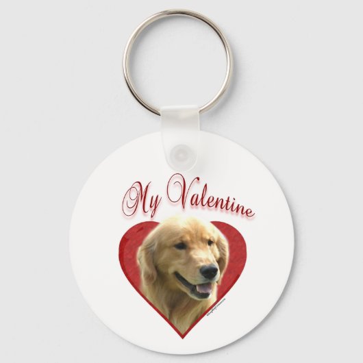 Mijn Golden Retriever Valentijn Sleutelhanger (Voorkant)