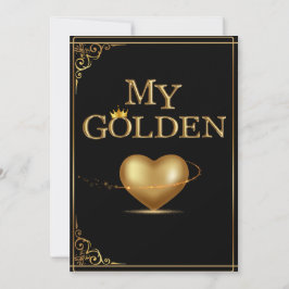 Mijn gouden hart Valentijnsdag Kaart ontwerp