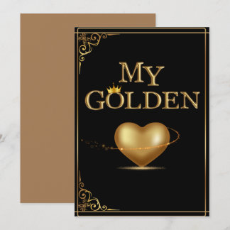 Mijn gouden hart Valentijnsdag Kaart ontwerp