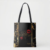 Mijn goudmarmer van de makreel - Rode glitter lips Tote Bag (Voorkant)