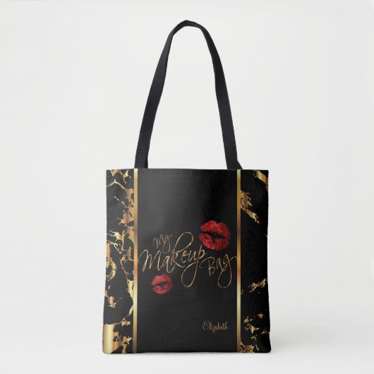Mijn goudmarmer van de makreel - Rode glitter lips Tote Bag (Voorkant)