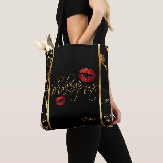 Mijn goudmarmer van de makreel - Rode glitter lips Tote Bag (Dichtbij)