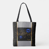 Mijn goudtas van Makeup Gold Confetti - Blauwe gla Tote Bag (Achterkant)