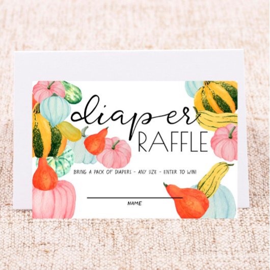 Mijn Gourd. - Baby shower Diaper Raffle Insert Plaatskaartje