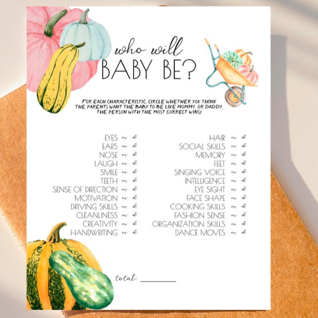 Mijn Gourd. - Baby shower wie zal Baby zijn? Game (Creator heeft geüpload)
