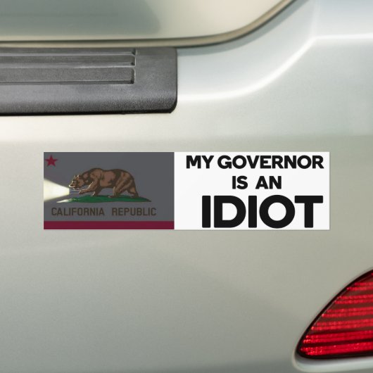 Mijn gouverneur is een Idioot Bumpersticker (Op auto)