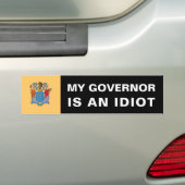 Mijn gouverneur is een idioot - New Jersey Bumpersticker (Op auto)