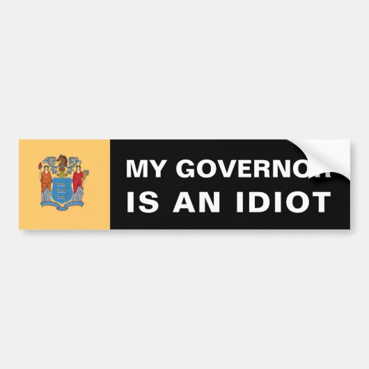 Mijn gouverneur is een idioot - New Jersey Bumpersticker (Voorkant)