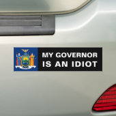 Mijn gouverneur is een idioot - New York Bumpersticker (Op auto)