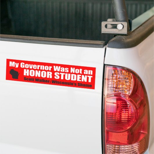 Mijn gouverneur was geen eervolle student bumpersticker (Op Truck)