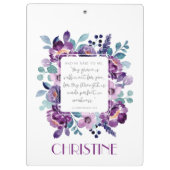 Mijn Grace Paarse Waterverf Floral klembord (Achterkant)