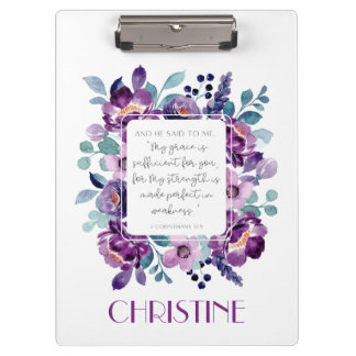 Mijn Grace Paarse Waterverf Floral klembord