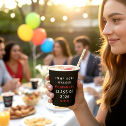 Mijn Grad Era Klas van 2026 Rode Sterren Tekst Ont Papieren Bekers