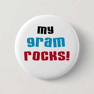 Mijn Gram Rocks T-shirts en geschenken Ronde Button 5,7 Cm