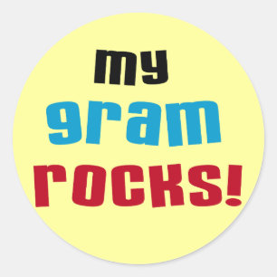 Mijn Gram Rocks T-shirts en geschenken Ronde Sticker