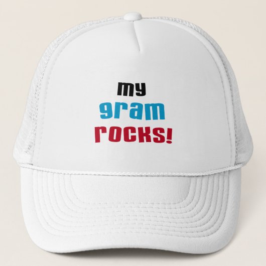 Mijn Gram Rocks T-shirts en geschenken Trucker Pet (Voorkant)