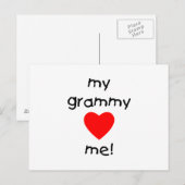 mijn gramma houdt van me briefkaart (Voorkant / Achterkant)
