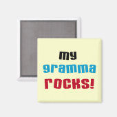 Mijn Gramma Rocks T-shirts en geschenken Magneet (Voorkant / Achterkant)
