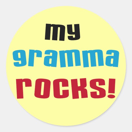 Mijn Gramma Rocks T-shirts en geschenken Ronde Sticker (Voorkant)
