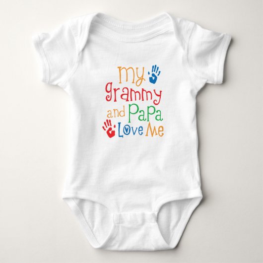 Mijn Grammy en Papa Love me Grandson Outfit Romper (Voorkant)