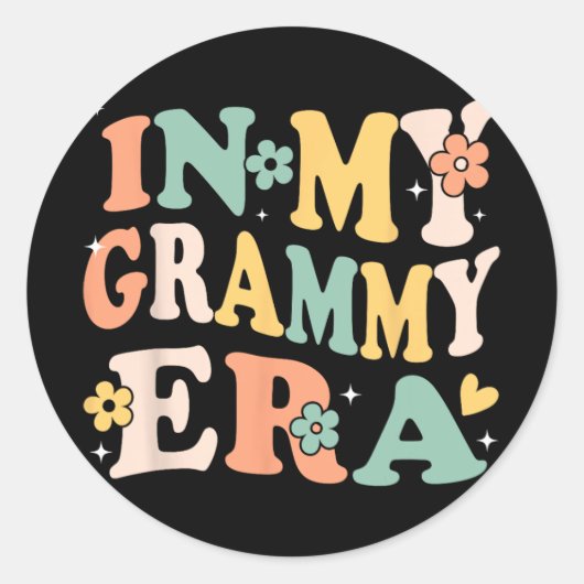 Mijn Grammy Era Grappige Sarcastische Groovy Retro Ronde Sticker (Voorkant)