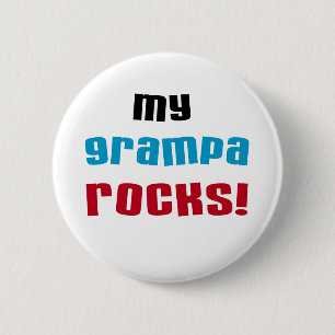 Mijn Grampa Rocks T shirten en geschenken Ronde Button 5,7 Cm