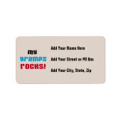 Mijn Gramps Rocks T-shirts en cadeautjes Etiket (Voorkant)