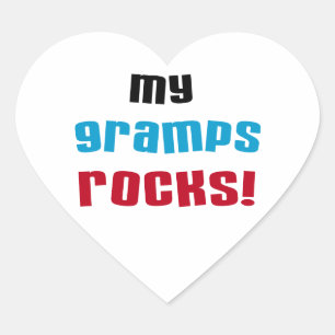 Mijn Gramps Rocks T-shirts en cadeautjes Hart Sticker