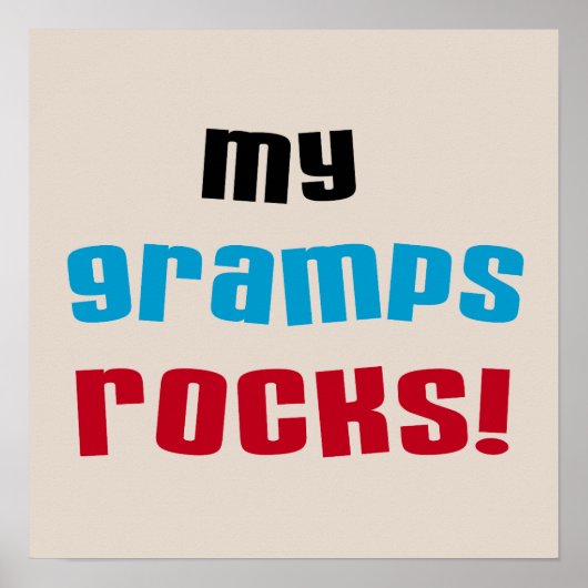 Mijn Gramps Rocks T-shirts en cadeautjes Poster (Voorkant)