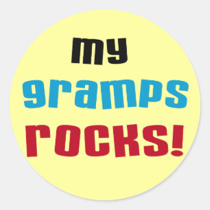Mijn Gramps Rocks T-shirts en cadeautjes Ronde Sticker