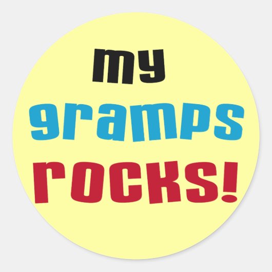 Mijn Gramps Rocks T-shirts en cadeautjes Ronde Sticker (Voorkant)