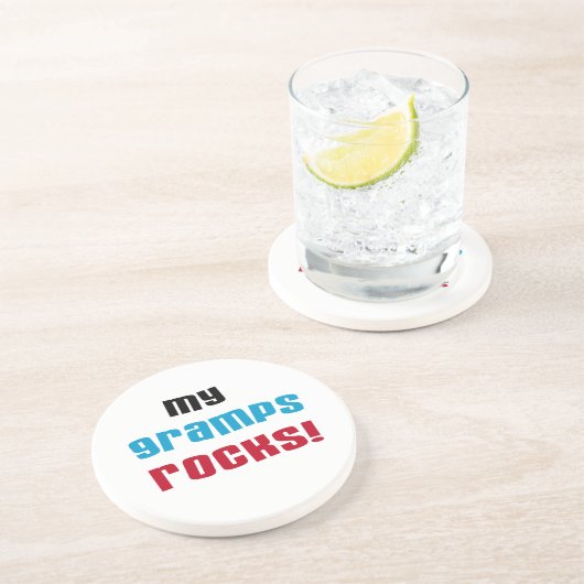 Mijn Gramps Rocks T-shirts en cadeautjes Zandsteen Onderzetter (Zijkant)