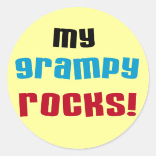 Mijn Grampy Rocks T shirten en geschenken Ronde Sticker