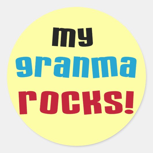 Mijn Granma Rocks T shirten en geschenken Ronde Sticker (Voorkant)