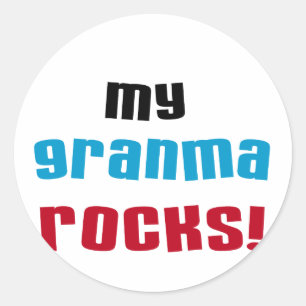 Mijn Granma Rocks T shirten en geschenken Ronde Sticker