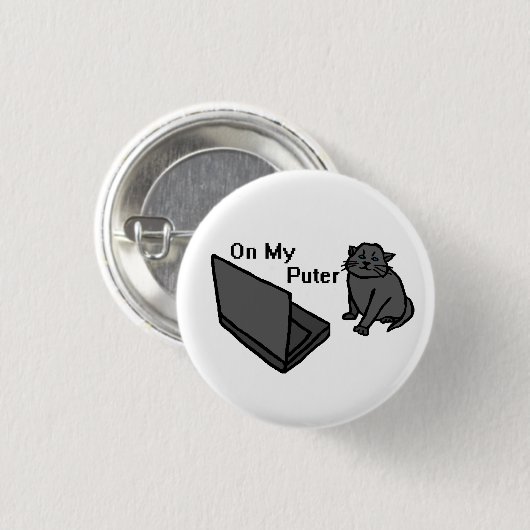 Mijn Grappige Computerkat Meme Ronde Button 3,2 Cm (Voorkant /achterkant)