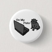 Mijn Grappige Computerkat Meme Ronde Button 3,2 Cm (Voorkant)