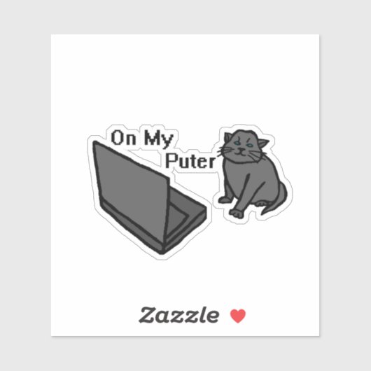 Mijn Grappige Computerkat Meme Sticker (Vel)