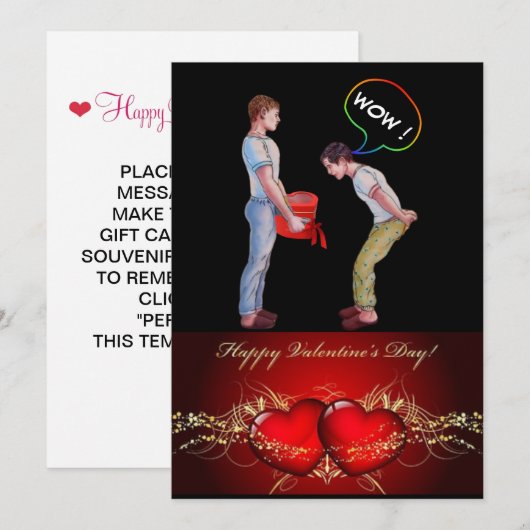 Mijn grappige homovriendje voor Valentijn Feestdagenkaart (Voorkant / Achterkant)